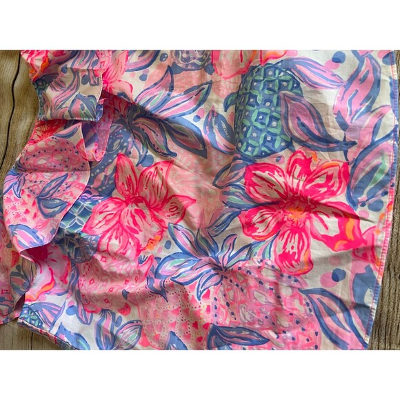 NWT Lilly Pulitzer Zeldie One Shoulder Ruffle Top Pink Isle Snappy Turtle XS - Picture 7 of 8